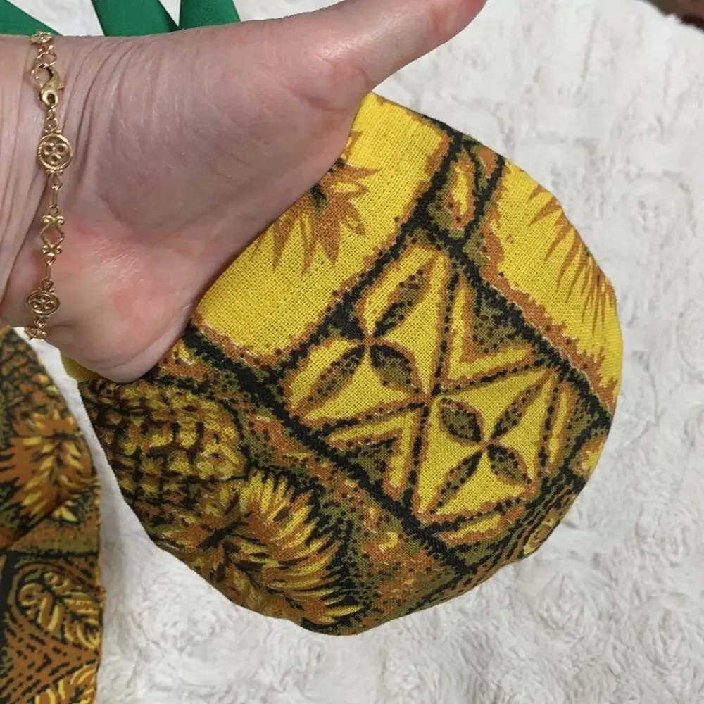 Vintage Polynesian Pineapple Hot Pad and Placemat Made In Hawaii